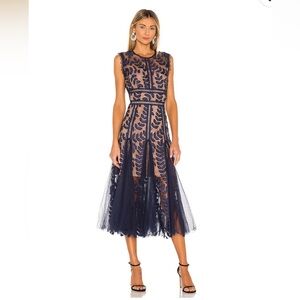 Saba Midi Dress in Navy